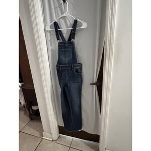 Cat And Jack Blue Jean Super Stretch Bib Overalls Sz L/10/12 Skinny Leg Western